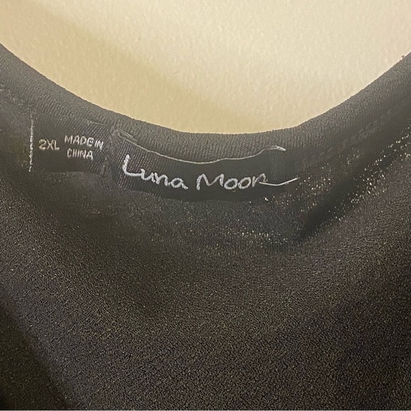 Chic LUNA MOON Black Polka Dot Sleeve Blouse XXL - Picture 3 of 7